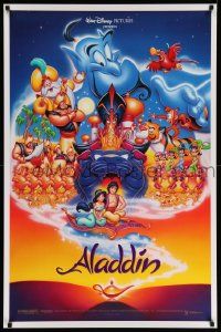 5g030 ALADDIN DS 1sh '92 Walt Disney Arabian fantasy cartoon, Calvin Patton art of cast!