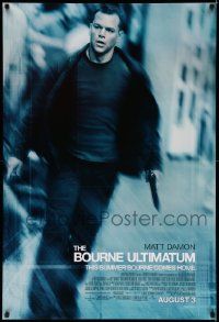 5g116 BOURNE ULTIMATUM advance DS 1sh '07 cool image of Matt Damon as Jason Bourne!