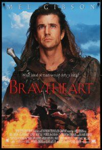 5g126 BRAVEHEART style B int'l DS 1sh '95 cool image of Mel Gibson as William Wallace!
