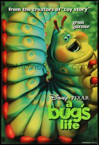 5g138 BUG'S LIFE teaser DS 1sh '98 Walt Disney Pixar CG cartoon, cute image of caterpillar!