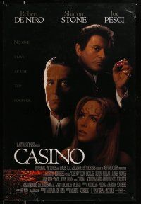 5g149 CASINO int'l DS 1sh '95 Martin Scorsese, Robert De Niro & Sharon Stone, Joe Pesci, cast image!