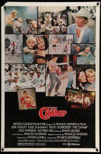 5g155 CHAMP 1sh '79 great image of Jon Voight boxing with little boy, Faye Dunaway!