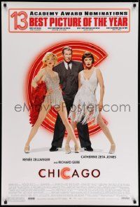 5g164 CHICAGO 1sh '02 Renee Zellweger & Catherine Zeta-Jones, Richard Gere, 13 AA nominations!