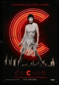 5g165 CHICAGO teaser 1sh '02 full-length image of sexy dancer Catherine Zeta-Jones as Velma!