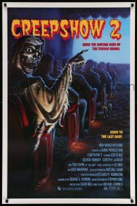 5g201 CREEPSHOW 2 1sh '87 Tom Savini, great Winters artwork of skeleton Creep in theater!