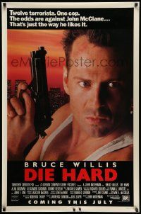 5g247 DIE HARD advance 1sh '88 Bruce Willis vs twelve terrorists, action classic!