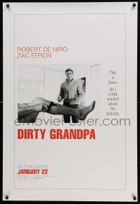 5g252 DIRTY GRANDPA teaser DS 1sh '16 Zac Efron is worried about Robert De Niro, Graduate parody!