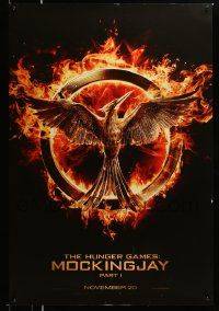 5g417 HUNGER GAMES: MOCKINGJAY - PART 1 teaser DS English 1sh '14 fire burns brighter in darkness!
