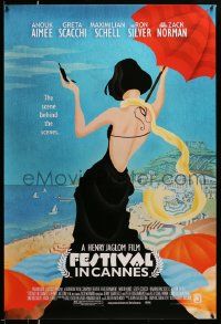 5g292 FESTIVAL IN CANNES 1sh '01 Anouk Aimee, artwork of sexy woman at the beach!