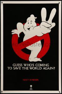 5g328 GHOSTBUSTERS 2 teaser 1sh '89 logo, guess who is coming to save the world again next summer?