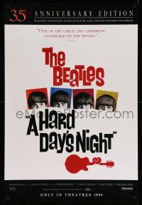 5g362 HARD DAY'S NIGHT advance 1sh R99 great image of The Beatles, guitar art, rock & roll classic!