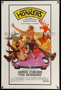 5g395 HONKERS 1sh '72 James Coburn, Lois Nettleton, Anne Archer, bull riding, McGinnis artwork!