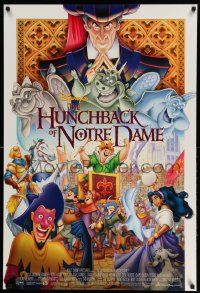 5g411 HUNCHBACK OF NOTRE DAME DS 1sh '96 Walt Disney, Victor Hugo, art of cast on parade!