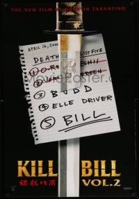 5g502 KILL BILL: VOL. 2 teaser 1sh '04 katana through death list, Quentin Tarantino!