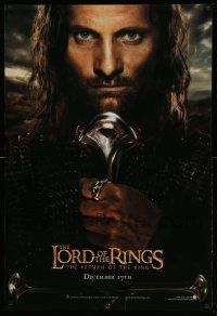 5g557 LORD OF THE RINGS: THE RETURN OF THE KING teaser DS 1sh '03 Viggo Mortensen as Aragorn!