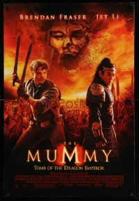 5g646 MUMMY: TOMB OF THE DRAGON EMPEROR DS 1sh '08 Brendan Fraser and Jet Li, cool image!