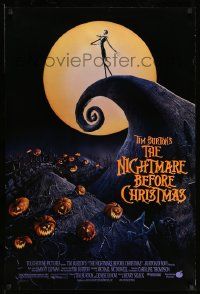 5g664 NIGHTMARE BEFORE CHRISTMAS DS 1sh '93 Tim Burton, Disney, great Halloween horror image!