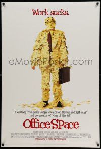 5g672 OFFICE SPACE style A advance DS 1sh '99 directed by Mike Judge, Root covered in post-its!