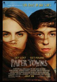 5g688 PAPER TOWNS style B advance DS 1sh '15 great image of Nat Wolff and Cara Delevingne!