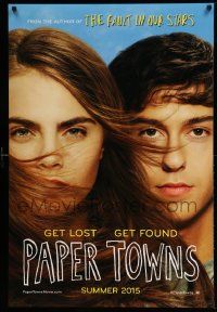 5g687 PAPER TOWNS style A teaser DS 1sh '15 great image of Nat Wolff and Cara Delevingne!