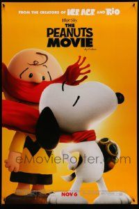 5g697 PEANUTS MOVIE style C advance 1sh '15 image of Charlie Brown & Snoopy!