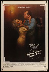 5g722 POSTMAN ALWAYS RINGS TWICE 1sh '81 art of Jack Nicholson & Jessica Lange by Rudy Obrero!