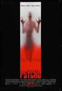 5g731 PSYCHO int'l advance DS 1sh '98 Hitchcock re-make, cool image of victim behind shower curtain!