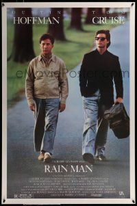 5g737 RAIN MAN 1sh '88 Tom Cruise & autistic Dustin Hoffman, directed by Barry Levinson!
