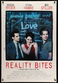 5g741 REALITY BITES DS 1sh '94 Janeane Garofalo, image of Winona Ryder, Ben Stiller, Ethan Hawke!