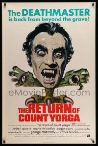 5g748 RETURN OF COUNT YORGA 1sh '71 Robert Quarry, AIP vampires, wild monster art!