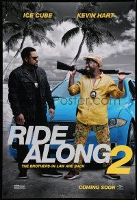 5g758 RIDE ALONG 2 teaser DS 1sh '16 great image of Ice Cube and Kevin Hart with shotgun!