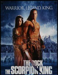 5g790 SCORPION KING teaser DS 1sh '02 The Rock is a warrior, legend, king, cool blue design