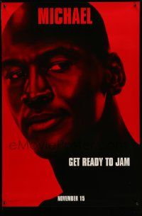 5g827 SPACE JAM teaser DS 1sh '96 cool close-up of basketball star Michael Jordan!