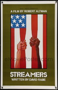 5g865 STREAMERS teaser 1sh '83 directed by Robert Altman, cool patriotic flag artwork!