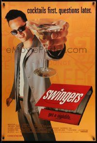 5g877 SWINGERS 1sh '96 partying Vince Vaughn with giant martini, directed by Doug Liman!