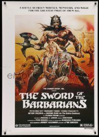5g879 SWORD OF THE BARBARIANS revised printer's test 1sh '83 cool fantasy art by Enzo Sciotti!
