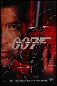 5g911 TOMORROW NEVER DIES teaser DS 1sh '97 close-up of Pierce Brosnan as James Bond 007!