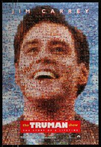 5g920 TRUMAN SHOW teaser DS 1sh '98 really cool mosaic art of Jim Carrey, Peter Weir