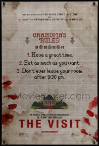 5g949 VISIT teaser DS 1sh '15 M. Night Shyamalan, grandma's rules, gruesome image!