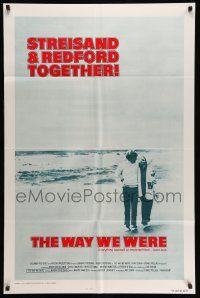 5g962 WAY WE WERE int'l 1sh '73 Barbra Streisand & Robert Redford walk on the beach!