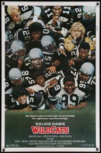 5g971 WILDCATS 1sh '85 Goldie Hawn, Woody Harrelson, Wesley Snipes, football!