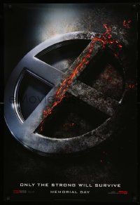 5g984 X-MEN: APOCALYPSE style A teaser DS 1sh '16 Marvel Comics, great image of dissolving logo!