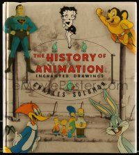 5h321 HISTORY OF ANIMATION ENCHANTED DRAWINGS hardcover book '89 wonderful color cartoon images!
