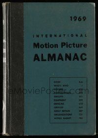 5h247 INTERNATIONAL MOTION PICTURE ALMANAC hardcover book '69 loaded with great information!