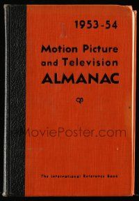 5h249 MOTION PICTURE & TELEVISION ALMANAC hardcover book '54 filled with information!