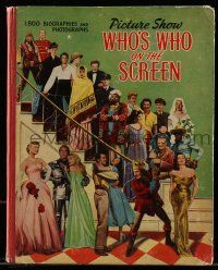 5h268 PICTURE SHOW WHO'S WHO ON THE SCREEN English hardcover book '57 1,800 biographies & photos!