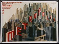5h035 METROPOLIS 27x37 REPRO poster '00s Fritz Lang, Bilinsky art from French re-release poster!