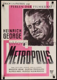 5h030 METROPOLIS German 16x23 R62 Fritz Lang classic, Bonne art of Heinrich George as Grot!