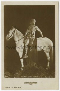 5h058 DIE NIBELUNGEN 675/1 German Ross postcard '24 barechested Siegfried on horseback!