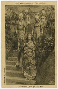 5h107 DIE SPINNEN 1. TEIL DER GOLDENE SEE German Ross postcard '19 Lil Dagover & Incan priests!